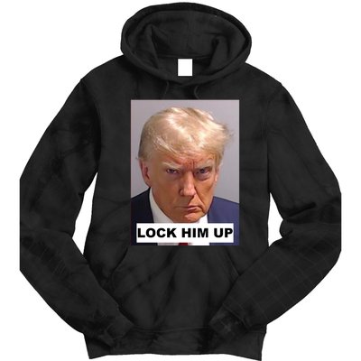 Lock Him Up Donald Trump Mugshot Jail Tie Dye Hoodie