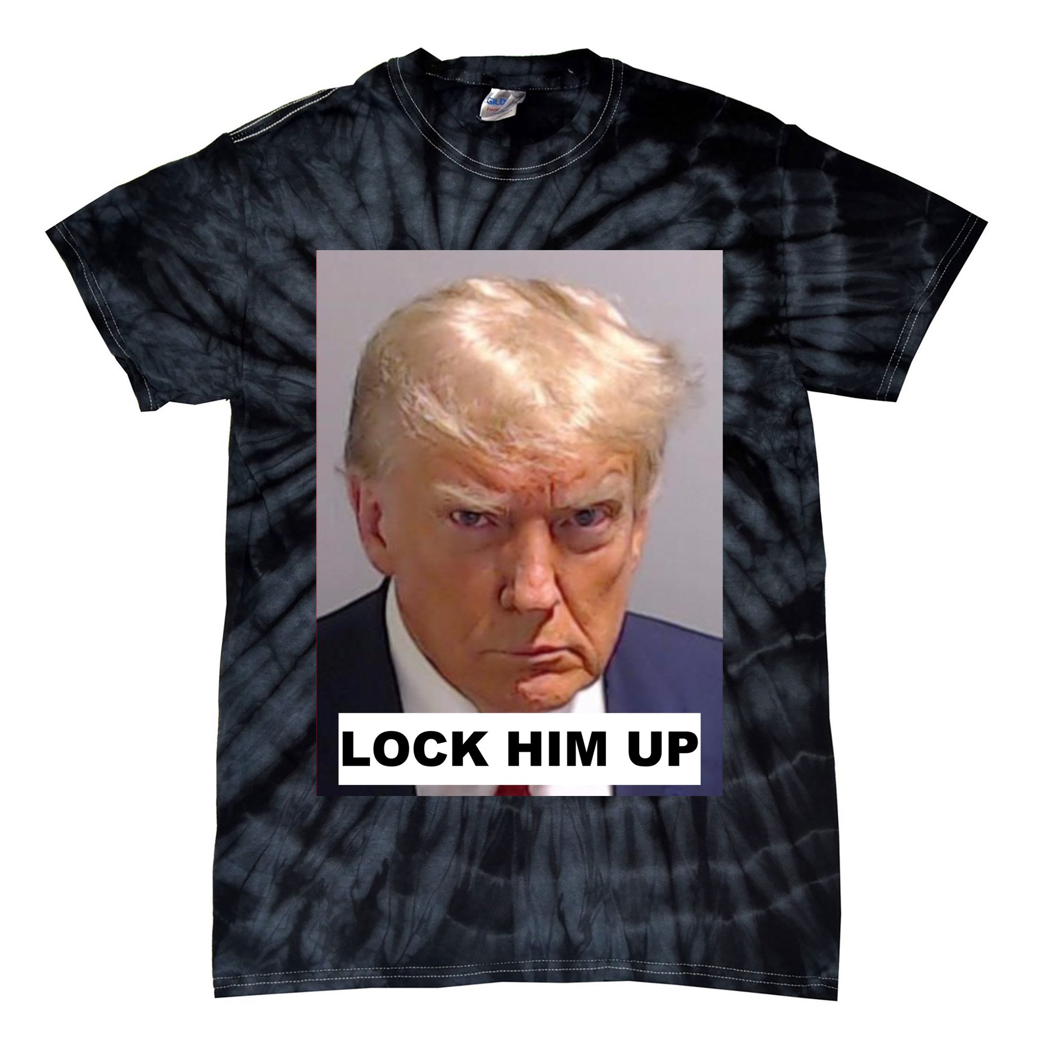 Lock Him Up Donald Trump Mugshot Jail Tie-Dye T-Shirt