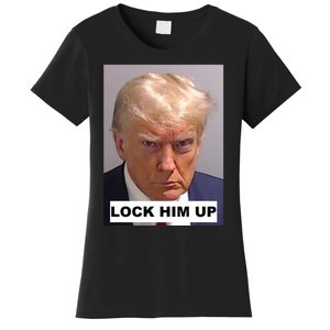 Lock Him Up Donald Trump Mugshot Jail Women's T-Shirt