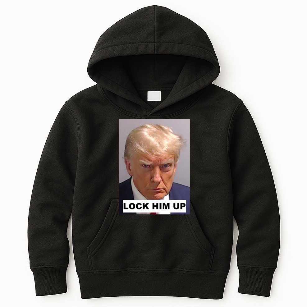 Lock Him Up Donald Trump Mugshot Jail Kids Hoodie