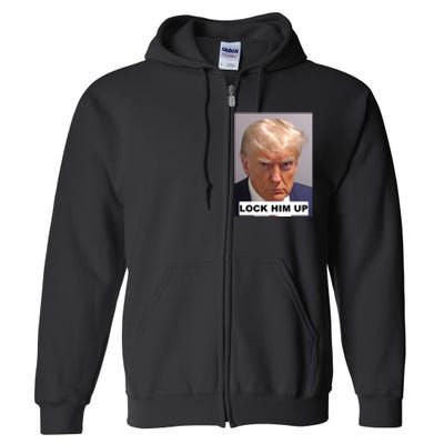 Lock Him Up Donald Trump Mugshot Jail Full Zip Hoodie