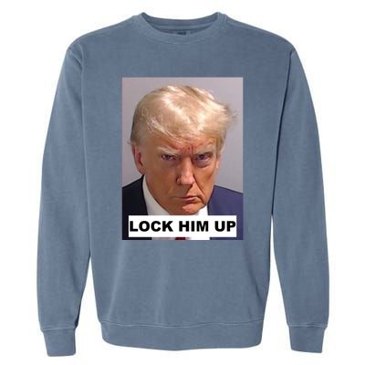 Lock Him Up Donald Trump Mugshot Jail Garment-Dyed Sweatshirt