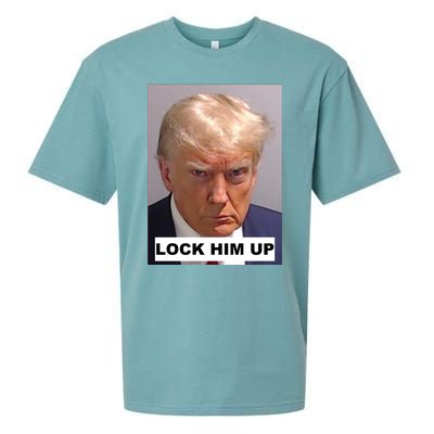 Lock Him Up Donald Trump Mugshot Jail Sueded Cloud Jersey T-Shirt