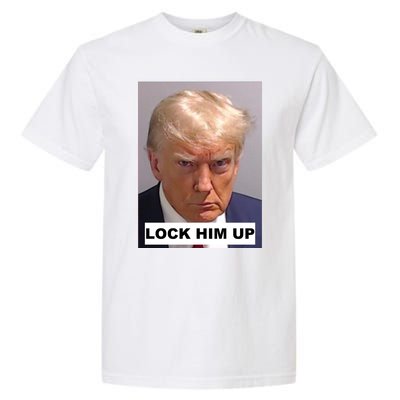 Lock Him Up Donald Trump Mugshot Jail Garment-Dyed Heavyweight T-Shirt