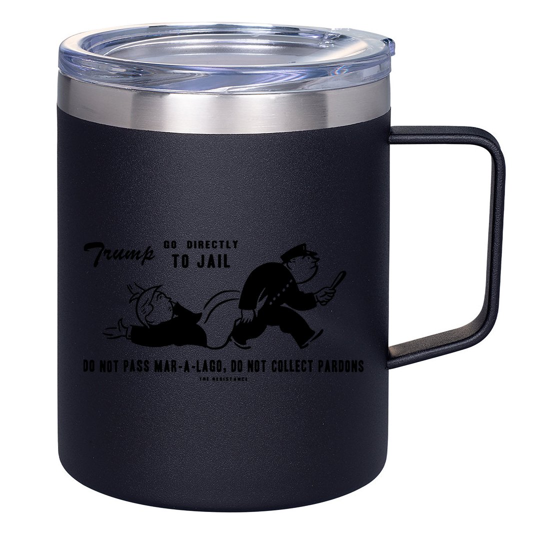 Lock Him Up Jail Trump TShirt Vintage Gift For Men Women Funny Tee 12oz Stainless Steel Coffee Mug