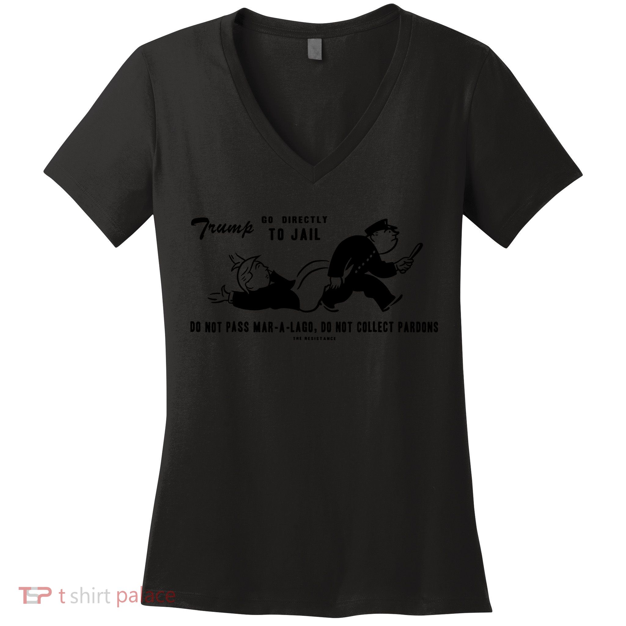 Lock Him Up Jail Trump TShirt Vintage Gift For Men Women Funny Tee Women's V-Neck T-Shirt