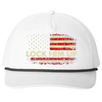 Lock Him Up American Flag Vintage Snapback Five-Panel Rope Hat