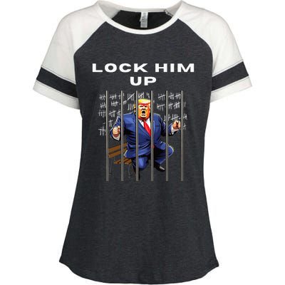 Lock Him Up Antitrump Djt Incarceration Enza Ladies Jersey Colorblock Tee