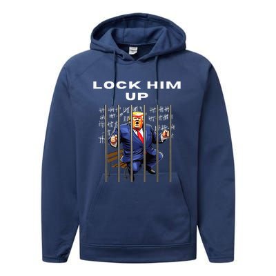 Lock Him Up Antitrump Djt Incarceration Performance Fleece Hoodie