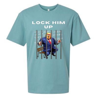 Lock Him Up Antitrump Djt Incarceration Sueded Cloud Jersey T-Shirt