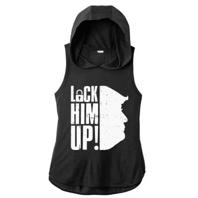 Lock Him Up Democrat Anti Trump Impeach 45 Resist Resign Ladies PosiCharge Tri-Blend Wicking Draft Hoodie Tank