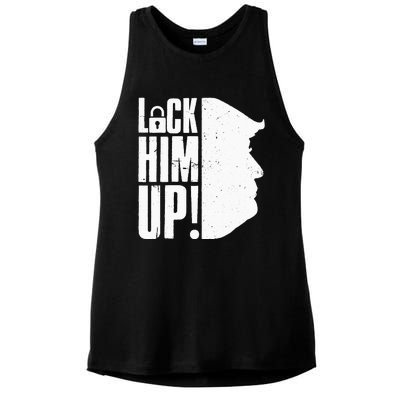 Lock Him Up Democrat Anti Trump Impeach 45 Resist Resign Ladies PosiCharge Tri-Blend Wicking Tank