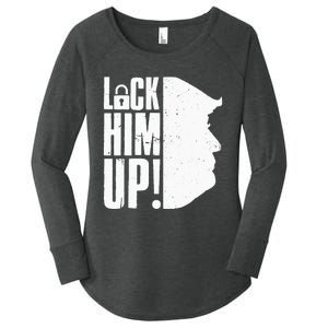 Lock Him Up Democrat Anti Trump Impeach 45 Resist Resign Women's Perfect Tri Tunic Long Sleeve Shirt