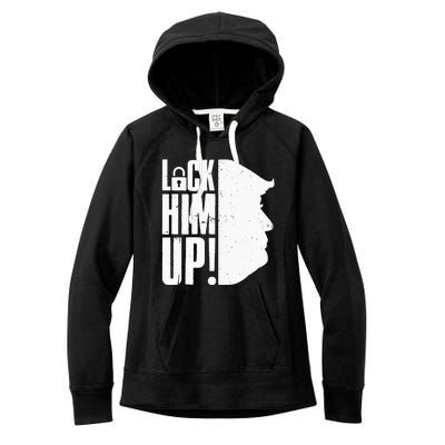 Lock Him Up Democrat Anti Trump Impeach 45 Resist Resign Women's Fleece Hoodie