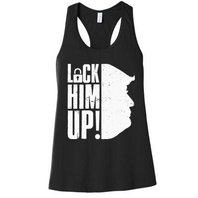 Lock Him Up Democrat Anti Trump Impeach 45 Resist Resign Women's Racerback Tank