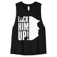 Lock Him Up Democrat Anti Trump Impeach 45 Resist Resign Women's Racerback Cropped Tank