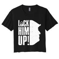 Lock Him Up Democrat Anti Trump Impeach 45 Resist Resign Women's Crop Top Tee