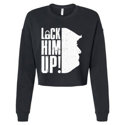 Lock Him Up Democrat Anti Trump Impeach 45 Resist Resign Cropped Pullover Crew