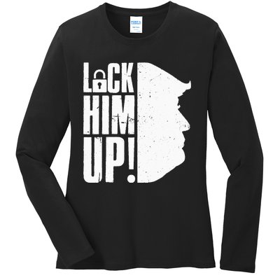 Lock Him Up Democrat Anti Trump Impeach 45 Resist Resign Ladies Long Sleeve Shirt