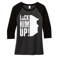 Lock Him Up Democrat Anti Trump Impeach 45 Resist Resign Women's Tri-Blend 3/4-Sleeve Raglan Shirt