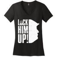 Lock Him Up Democrat Anti Trump Impeach 45 Resist Resign Women's V-Neck T-Shirt