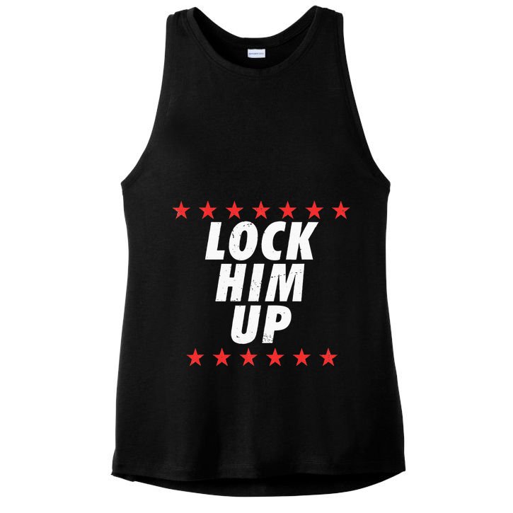 Lock Him Up Anti Trump Ladies PosiCharge Tri-Blend Wicking Tank