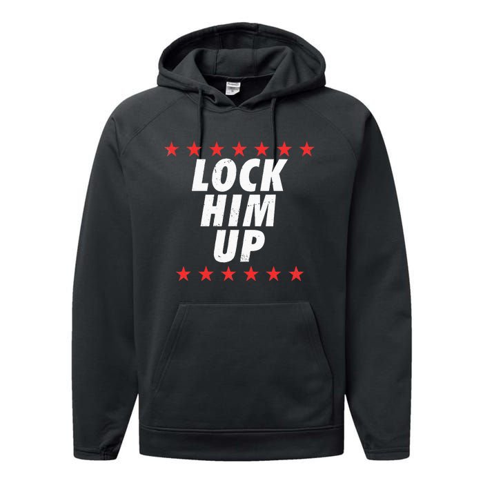 Lock Him Up Anti Trump Performance Fleece Hoodie