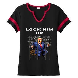 Lock Him Up Antitrump Djt Incarceration Jail Trump Ladies Halftime Notch Neck Tee