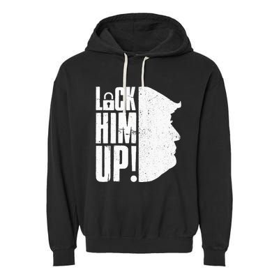 Lock Him Up Democrat Anti Trump Impeach 45 Resist Resign Garment-Dyed Fleece Hoodie