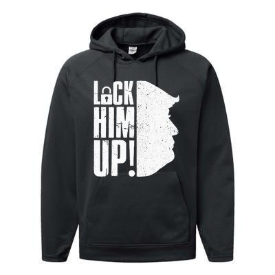 Lock Him Up Democrat Anti Trump Impeach 45 Resist Resign Performance Fleece Hoodie