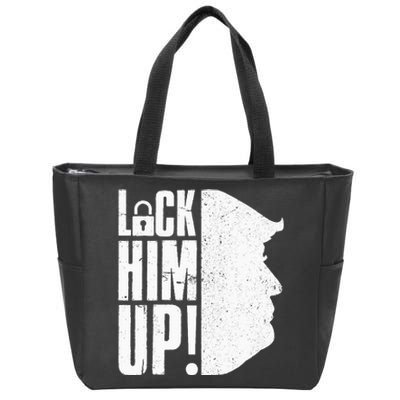 Lock Him Up Democrat Anti Trump Impeach 45 Resist Resign Zip Tote Bag