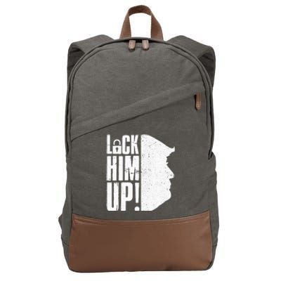 Lock Him Up Democrat Anti Trump Impeach 45 Resist Resign Cotton Canvas Backpack