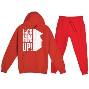 Lock Him Up Democrat Anti Trump Impeach 45 Resist Resign Premium Hooded Sweatsuit Set