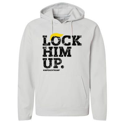 Lock Him Up! Anti Trump Resistance Movement! Performance Fleece Hoodie