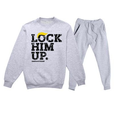 Lock Him Up! Anti Trump Resistance Movement! Premium Crewneck Sweatsuit Set