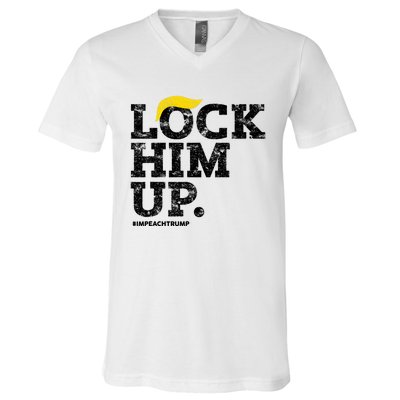 Lock Him Up! Anti Trump Resistance Movement! V-Neck T-Shirt