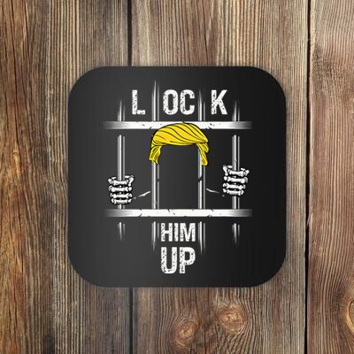 Lock Him Up Donald Trump Funny Trump Mugshot Trump Prison Coaster