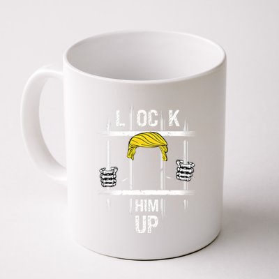 Lock Him Up Donald Trump Funny Trump Mugshot Trump Prison Coffee Mug