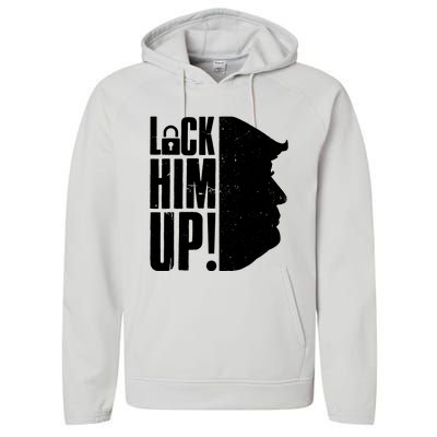 Lock Him Up Democrat Anti Trump Impeach 45 Resist Resign Performance Fleece Hoodie