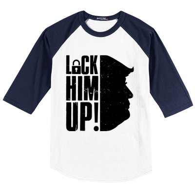 Lock Him Up Democrat Anti Trump Impeach 45 Resist Resign Baseball Sleeve Shirt