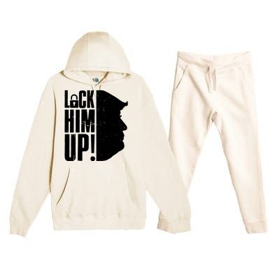 Lock Him Up Democrat Anti Trump Impeach 45 Resist Resign Premium Hooded Sweatsuit Set