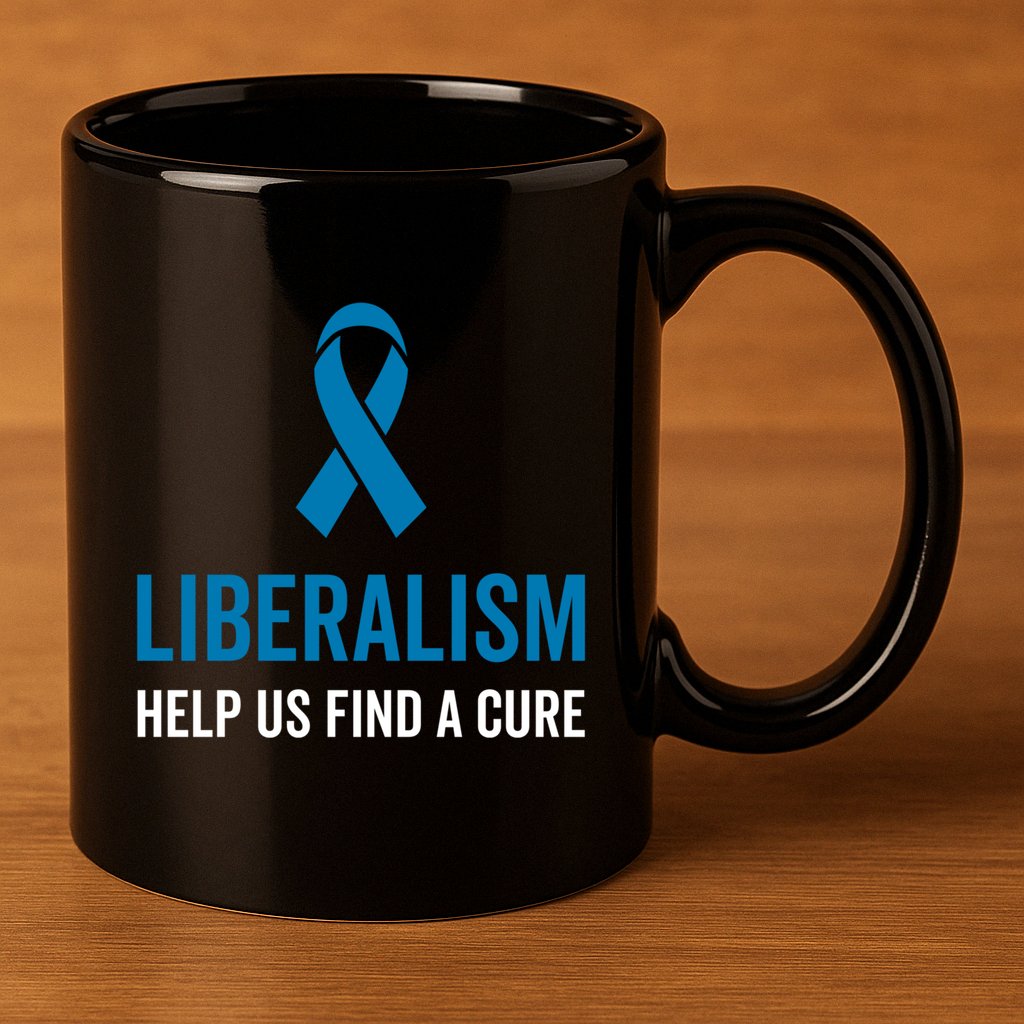 Liberalism Help Us Find A Cure Sarcastic Awareness Gift 11oz C Handle Ceramic Mug