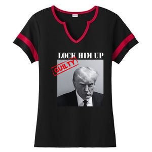 Lock Him Up Donald Trump Guilty Mugshot Ladies Halftime Notch Neck Tee