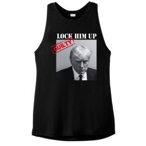 Lock Him Up Donald Trump Guilty Mugshot Ladies PosiCharge Tri-Blend Wicking Tank