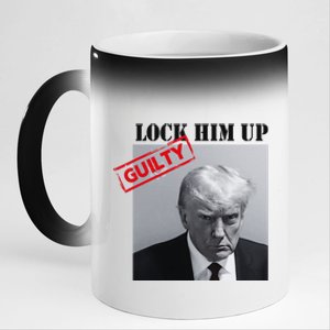 Lock Him Up Donald Trump Guilty Mugshot 11oz Black Color Changing Mug