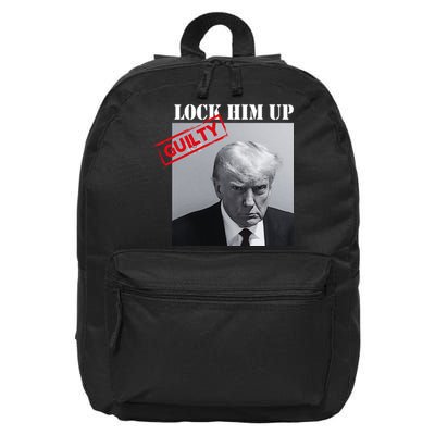 Lock Him Up Donald Trump Guilty Mugshot 16 in Basic Backpack