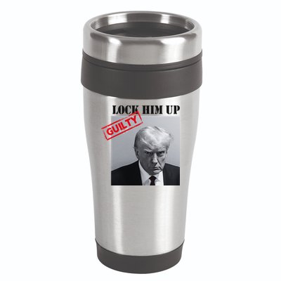 Lock Him Up Donald Trump Guilty Mugshot 16oz Travel Tumbler