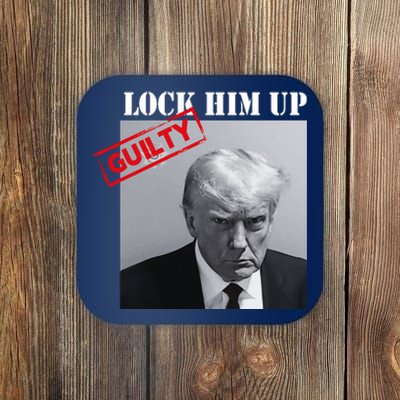 Lock Him Up Donald Trump Guilty Mugshot Coaster