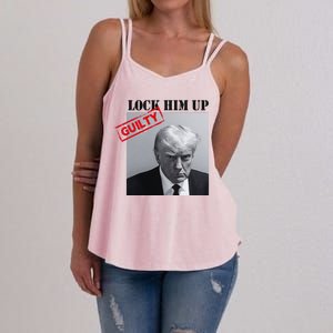 Lock Him Up Donald Trump Guilty Mugshot Women's Strappy Tank