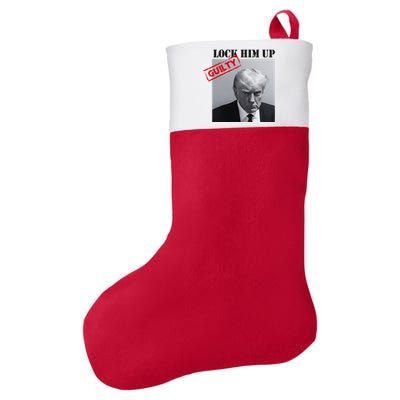 Lock Him Up Donald Trump Guilty Mugshot Felt Holiday Christmas Stocking